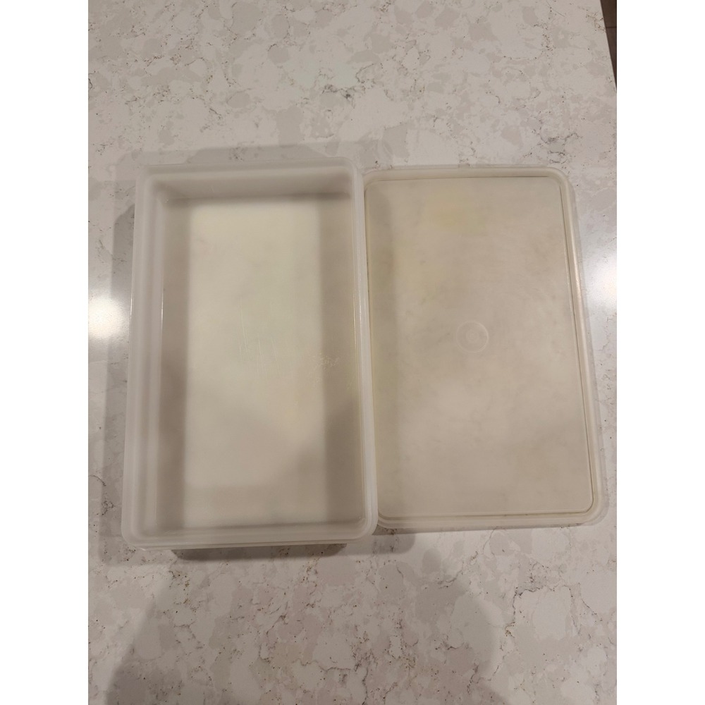 Vintage Tupperware Sheer #794-12 W/lid # 795-1 Rectangular Deli‎ Bacon Storage